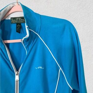 Lauren Ralph Lauren Active‎ Women L Blue Full Zip Jacket Stretch Athleisure Top